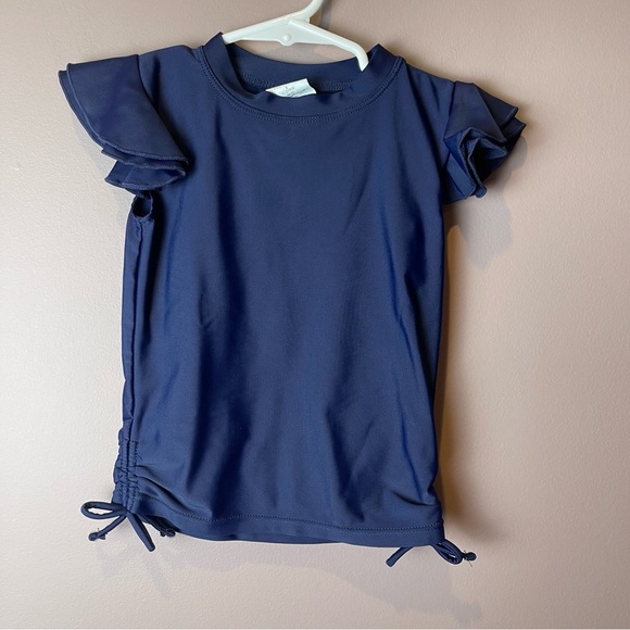 SNAPPER ROCK Flutter Sleeve Rash Top Navy 2 - Picture 2 of 7